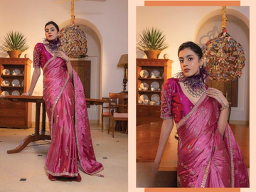 Viscose Satin Silk Party Wear Saree