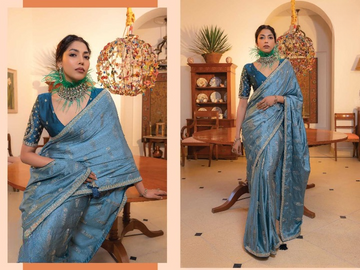 Viscose Satin Silk Party Wear Saree