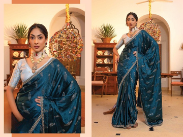 Viscose Satin Silk Party Wear Saree