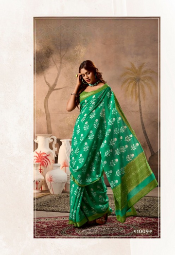 Alluring Green Mul Mul Cotton Saree