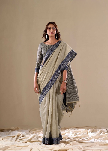 Handloom Cotton With Contrast Border