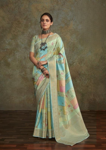 Digital Print Silk Saree with Beautiful Water color