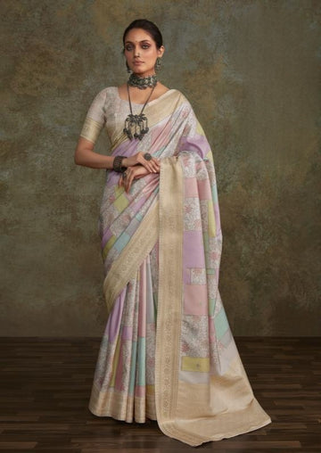 Digital Print Silk Saree with Beautiful Water color