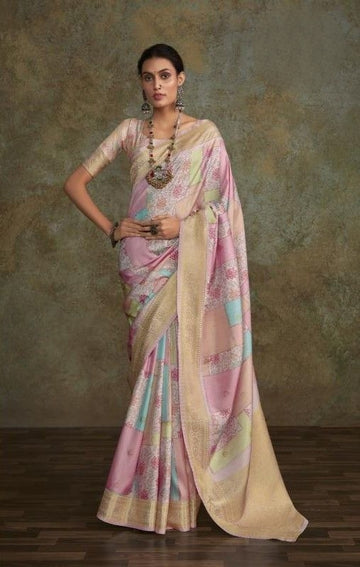 Digital Print Silk Saree with Beautiful Water color