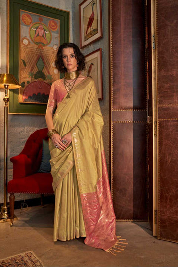New Trendy Handloom Woven Tussar Silk Saree