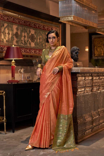 New Trendy Handloom Woven Tussar Silk Saree