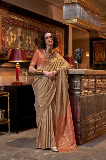 New Trendy Handloom Woven Tussar Silk Saree