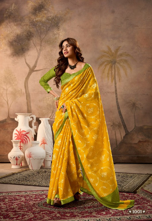 Alluring Yellow Mul  Mul Cotton Saree