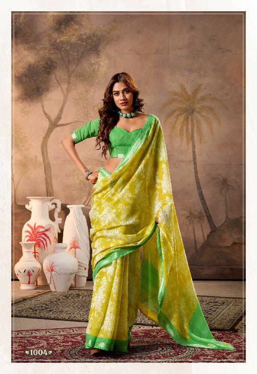 Alluring Yellow Mul  Mul Cotton Saree