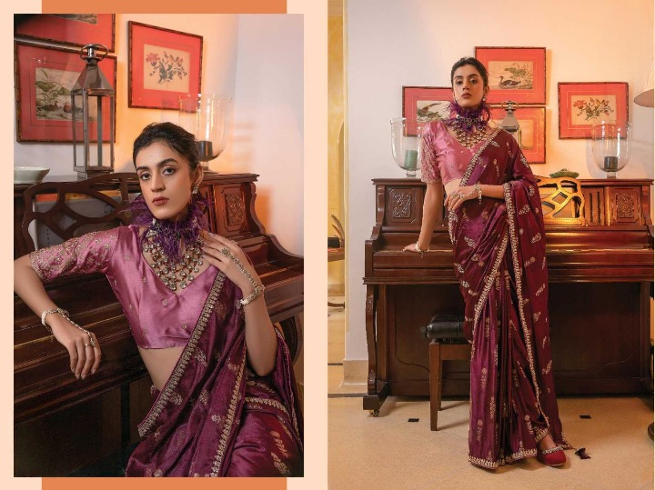 Viscose Satin Silk Party Wear Saree