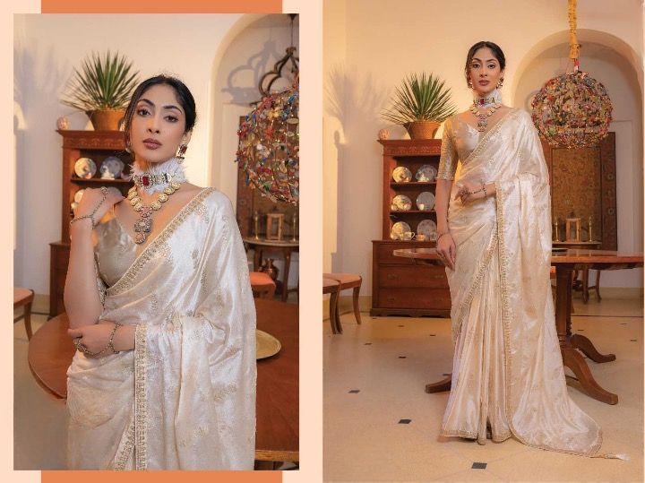 Viscose Satin Silk Party Wear Saree