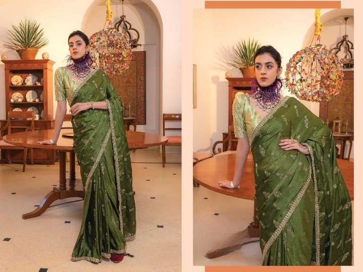 Viscose Satin Silk Party Wear Saree