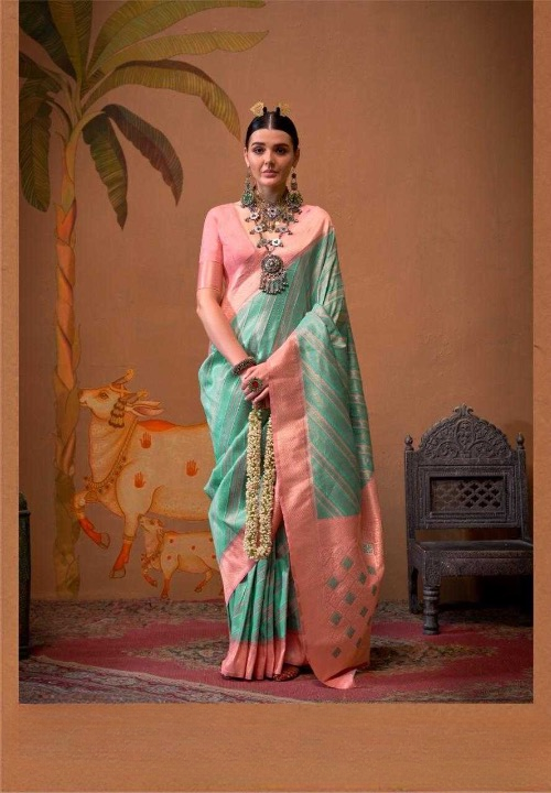Intricate Kalamkari Weaving Silk Saree