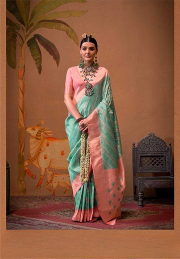 Intricate Kalamkari Weaving Silk Saree