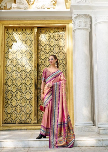 Tissue Silkk Traditional Saree with Ikkat Pattern