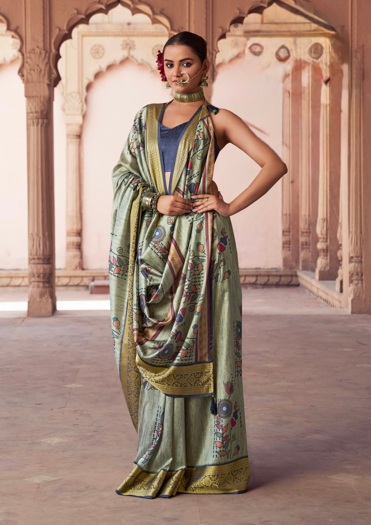 Silk Stylish Digital Print Saree for Formal Occassions