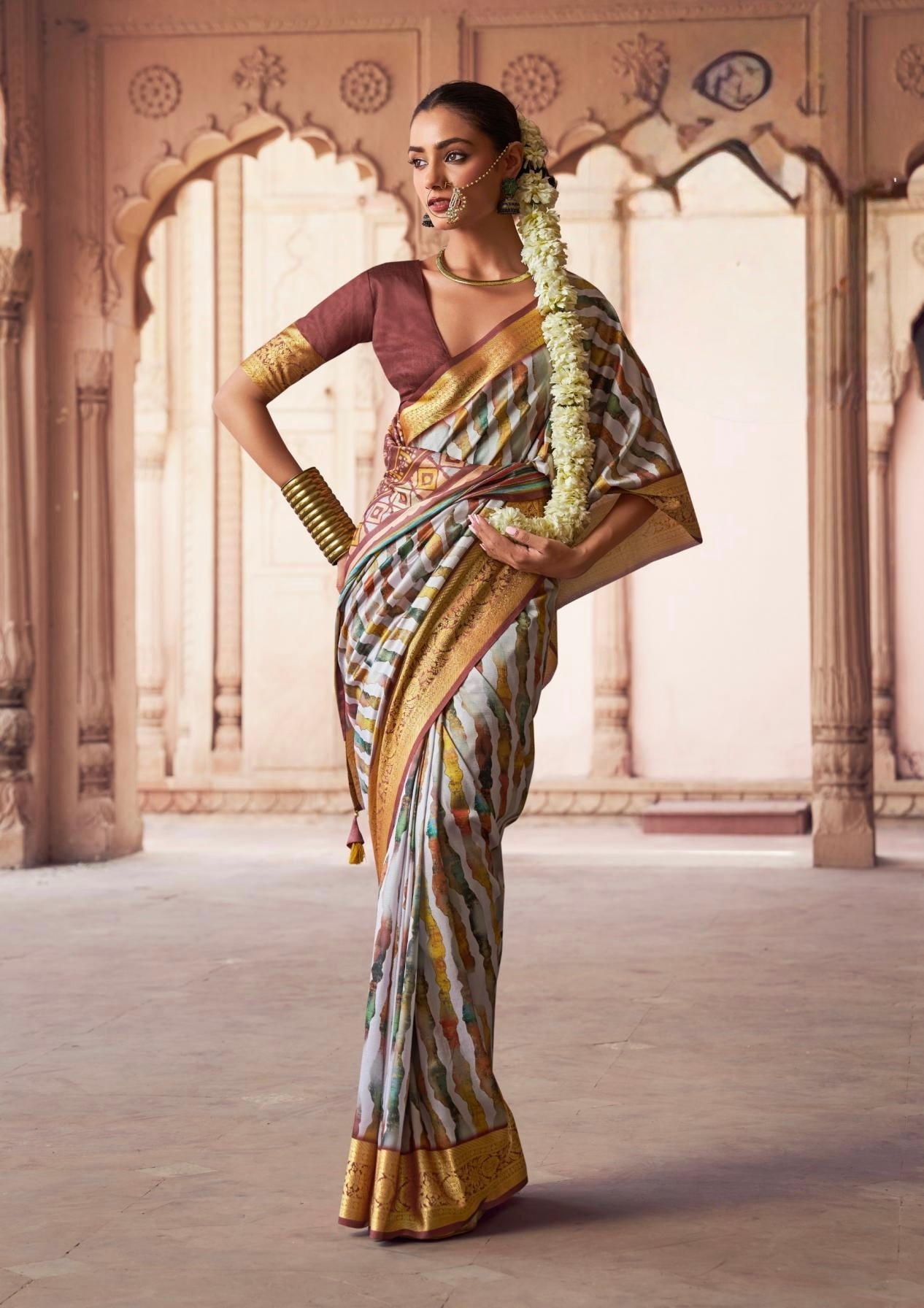 Silk Stylish Digital Print Saree for Formal Occassions