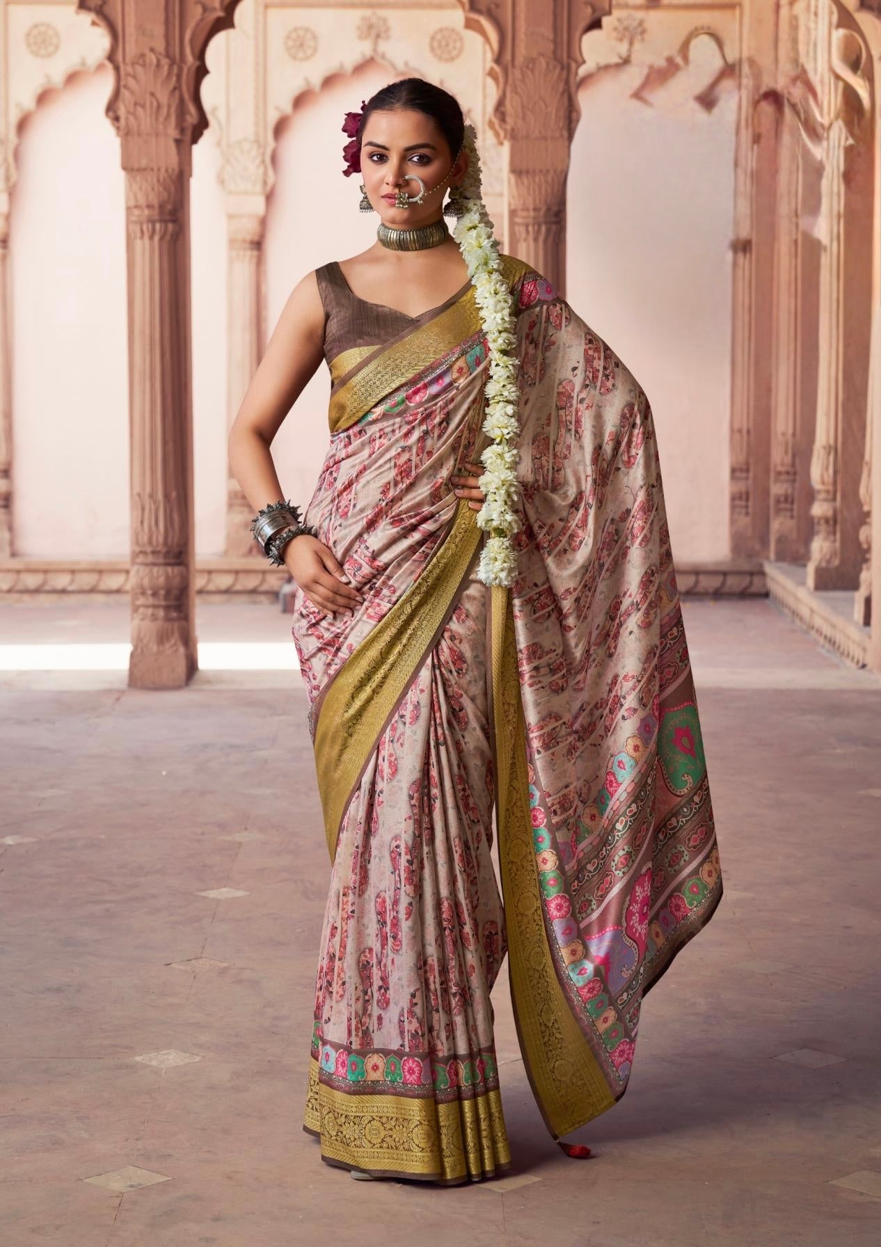 Silk Stylish Digital Print Saree for Formal Occassions