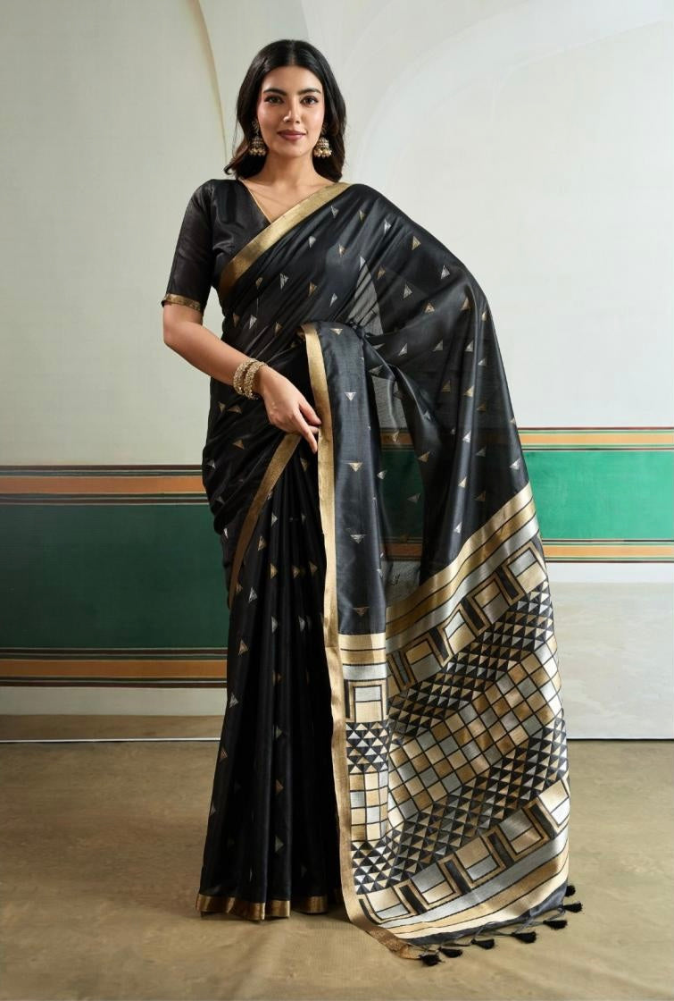 Ikkat Handloom Weaving silk saree
