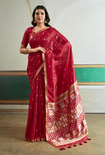 Ikkat Handloom Weaving silk saree