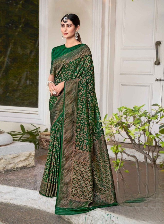 PREMIUM MONGA SILK WEDDING WEAR SAREE