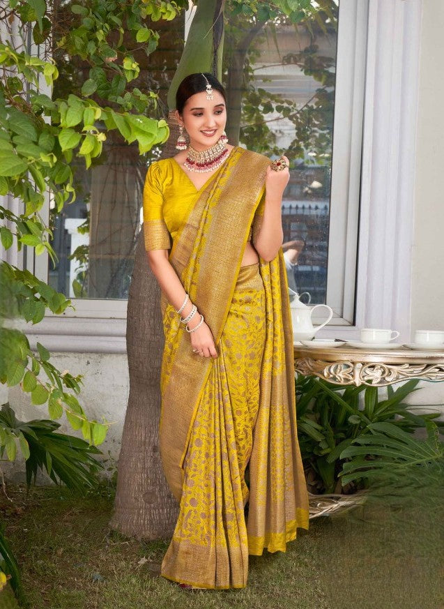 PREMIUM MONGA SILK WEDDING WEAR SAREE