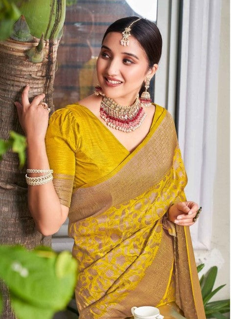 PREMIUM MONGA SILK WEDDING WEAR SAREE
