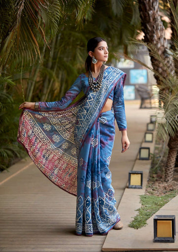 BATIK PRINTED FANCY SAREE