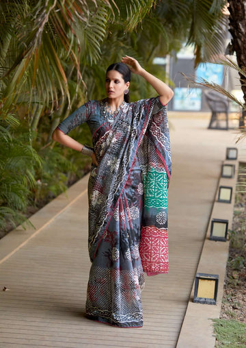 BATIK PRINTED FANCY SAREE