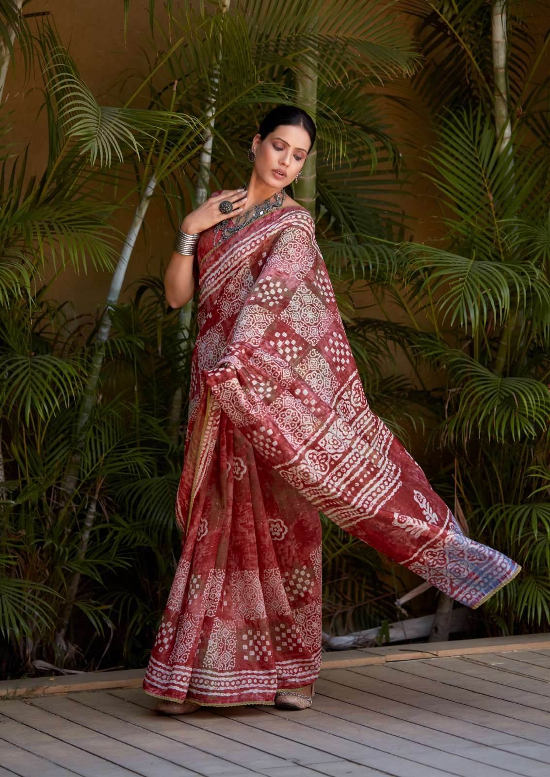 BATIK PRINTED FANCY SAREE