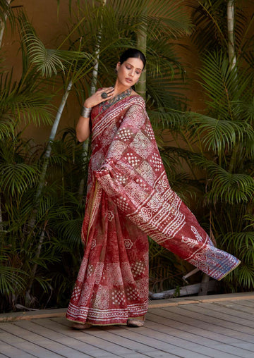 BATIK PRINTED FANCY SAREE