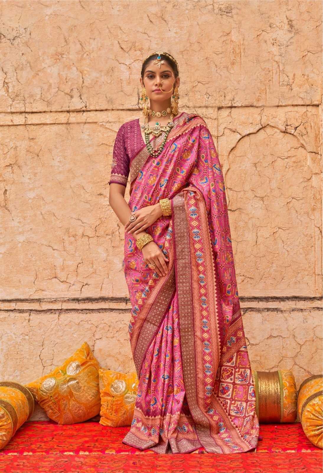 Patola Luxury Print Viscose Silk Wedding Wear Designer Saree