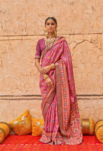 Patola Luxury Print Viscose Silk Wedding Wear Designer Saree