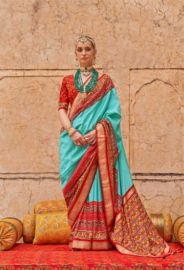 Patola Luxury Print Viscose Silk Wedding Wear Designer Saree