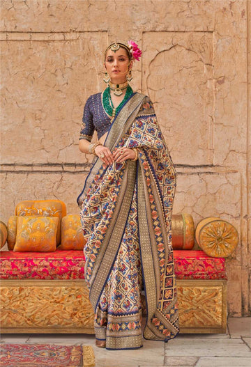 Patola Luxury Print Viscose Silk Wedding Wear Designer Saree