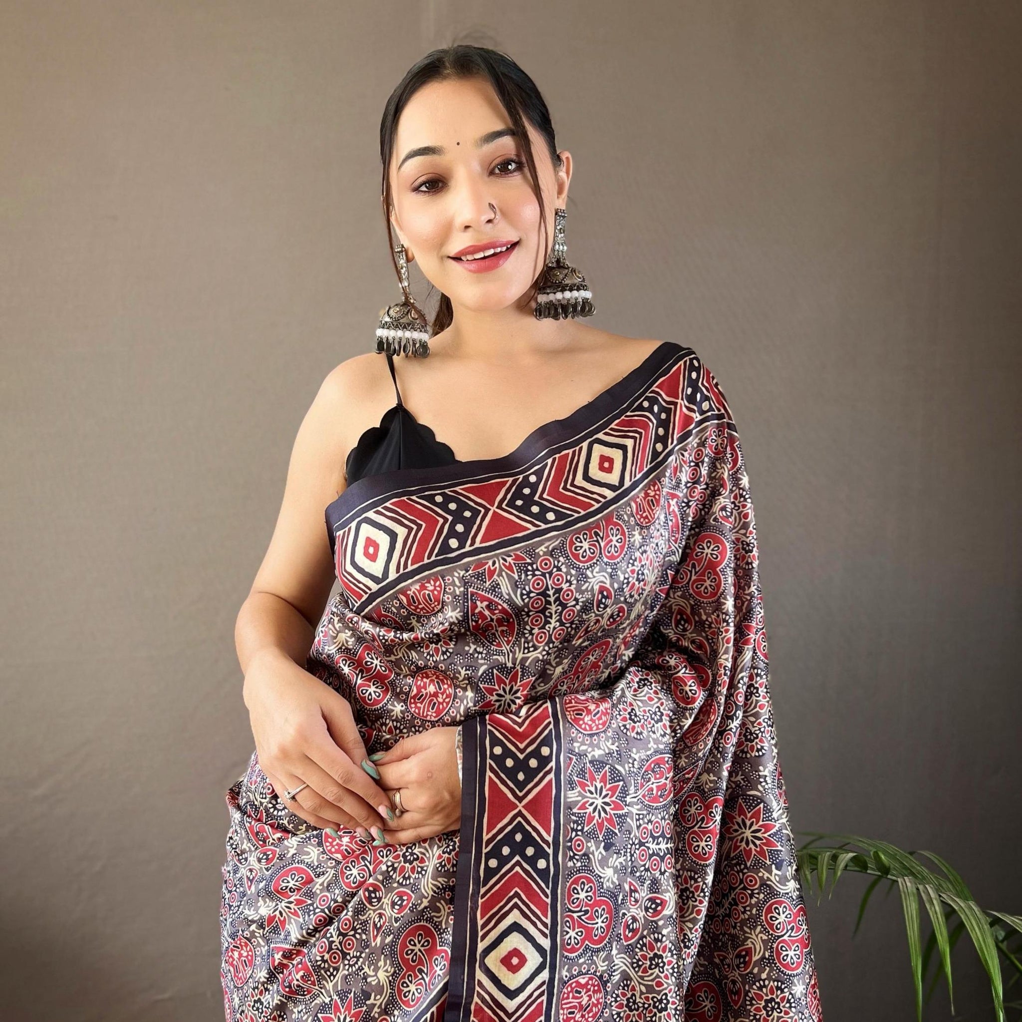 Kalamkari Print Silk Saree