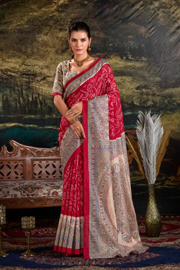 Silk Fusion Printed New Design Saree