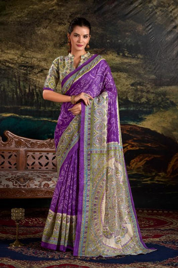 Silk Fusion Printed New Design Saree