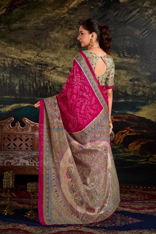 Silk Fusion Printed New Design Saree