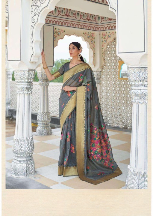 Pure Linen Weaving Silk Sarees