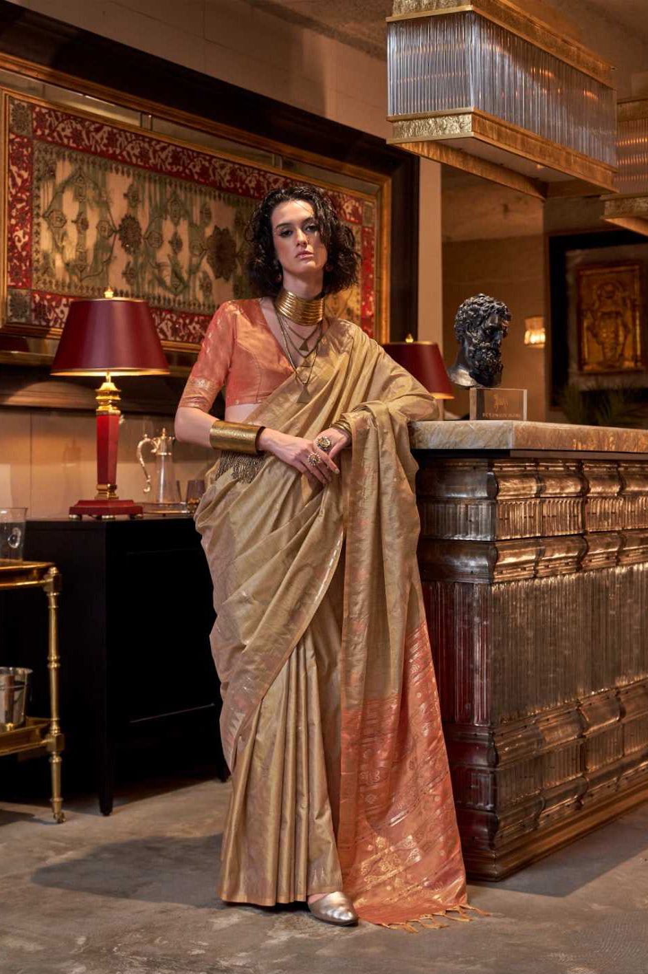 New Trendy Handloom Woven Tussar Silk Saree