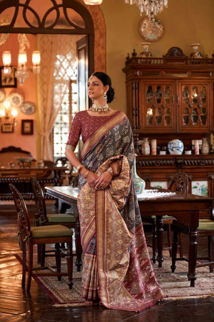 Tussar Silk Digital Printed Party Wear Saree