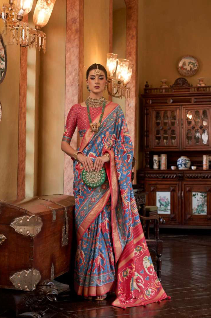 Tussar Silk Digital Printed Party Wear Saree